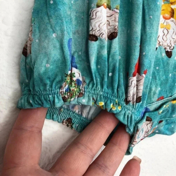 NWT Posh Peanut bubble romper long sleeve gnomey blue size 3-6 months - Picture 9 of 9